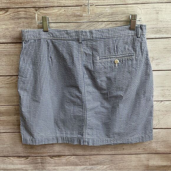 RALPH LAUREN SPORT SEERSUCKER SKIRT IN BLUE AND WHITE STRIPES‎ - Picture 2 of 3